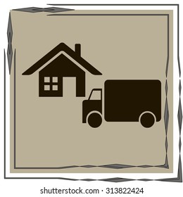 Free shipping icon, vector symbol car carrying cargo