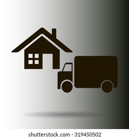 Free shipping icon, vector symbol car carrying cargo