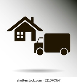 Free shipping icon, vector symbol car carrying cargo