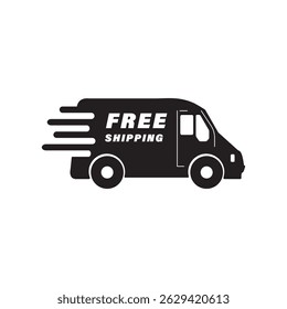 Free shipping icon for web site or application .Free shipping sign drawing by illustration on white background