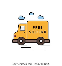 free shipping icon with white background vector stock illustration