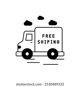 free shipping icon with white background vector stock illustration