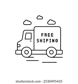 free shipping icon with white background vector stock illustration