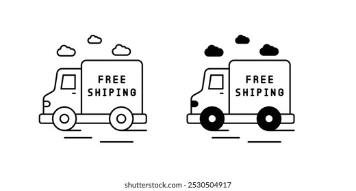 free shipping icon with white background vector stock illustration