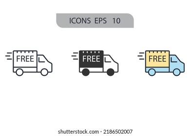 free shipping icons  symbol vector elements for infographic web