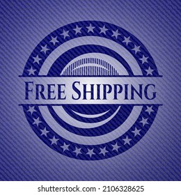 Free Shipping jean background. Vector Illustration. Detailed. 