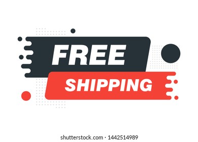 Free shipping Label sign. Modern style banner. Vector illustration.
