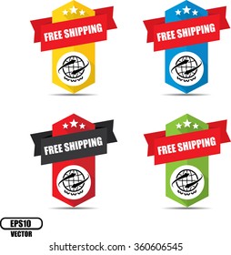 Free shipping label and sign - Vector illustration