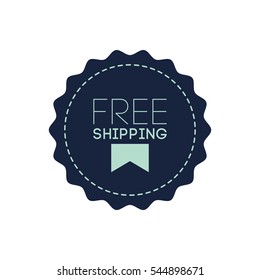 Free Shipping Label Vector