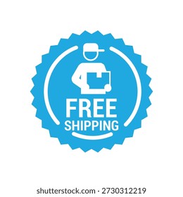 Envío gratis Vector de la etiqueta, etiqueta engomada de la entrega del mensajero.