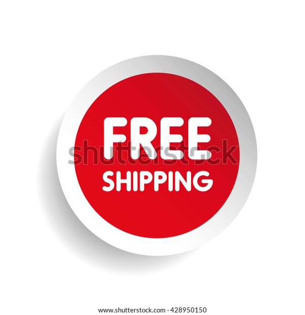 Free shipping label vector\
red