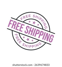 Free Shipping Letter Rubber Stamp Vector Design Template