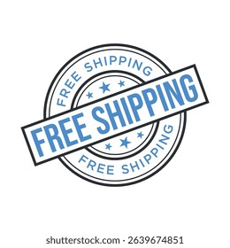 Free Shipping Letter Rubber Stamp Vector Design Template