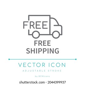 Free Shipping Line Icon. Free Delivery and Logistics Vector Symbol.