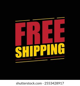 Free shipping logotype sticker, label, tag, badge. Fast and free delivery service banner template design. Parcel service for business advertising and marketing.