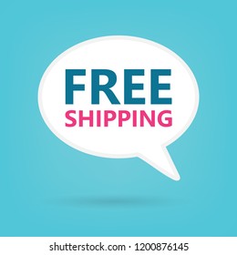 free shipping on a speech bubble- vector illustration