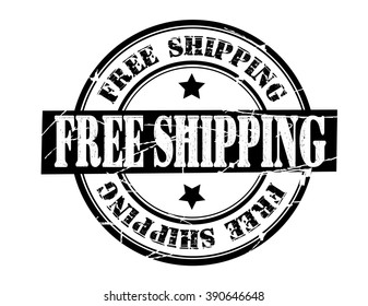 free shipping on a white, vector illustration