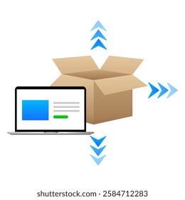 Free shipping. online delivery. global trade import and export transportation. Vector illustration