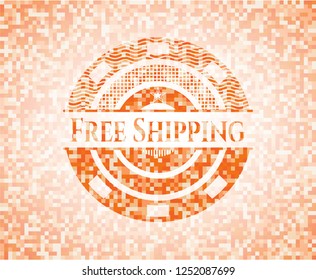 Free Shipping orange mosaic emblem