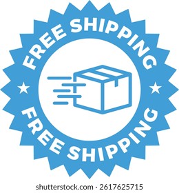 Free Shipping Package Badge – Fast Delivery Box Label Shipping Stamp Vector Design