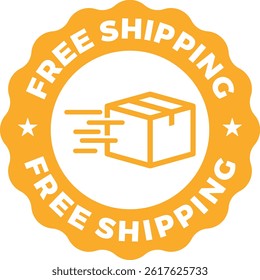 Free Shipping Package Badge – Fast Delivery Box Label Shipping Stamp Vector Design