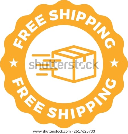 Free Shipping Package Badge – Fast Delivery Box Label Shipping Stamp Vector Design