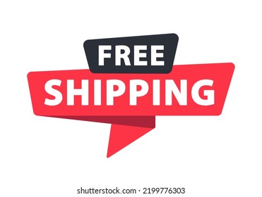 Free Shipping - Paper Speech Bubble. Vector Stock Illustration