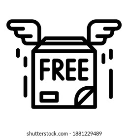 Free Shipping Parcel Flat Icon Isolated On White Background