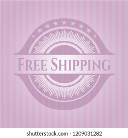 Free Shipping pink emblem. Vintage.