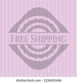 Free Shipping pink emblem. Vintage.