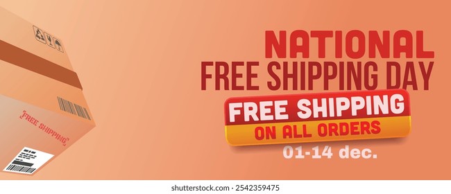 free shipping promotion for national free shipping day banner template vector illustration.
