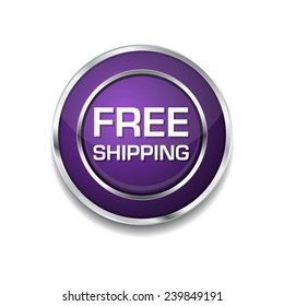 Free Shipping Purple Circular Vector Button