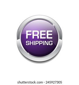 Free Shipping Purple Circular Vector Button