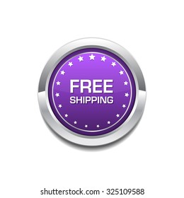 Free Shipping Purple Circular Vector Button