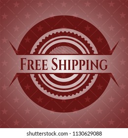 Free Shipping red emblem. Retro