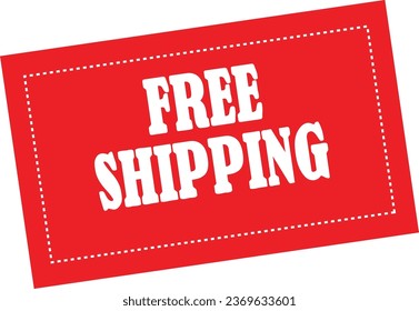 Free shipping red label or price tag vector illustration