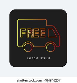 Free Shipping Red & Orange gradient attractive line thin icon / logo design