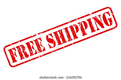 Free shipping red stamp text on white