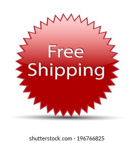 Free shipping ! Red website vector icon.