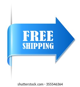 Free shipping ribbon vector illustration isolated on white background