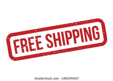 Free shipping rubber stamp. Red Free shipping rubber grunge stamp vector illustration - Vector