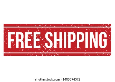 Free shipping rubber stamp. Red Free shipping rubber grunge stamp vector illustration - Vector