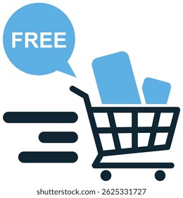 Free shipping shopping icon vector for delivery perks, online bonus, and checkout promotions. Ideal for ecommerce sale, customer retention, and store benefit design.