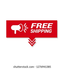 free shipping sign - label, speech bubble, sticker,banner,tag.Designed for your web site design, logo, app, UI
