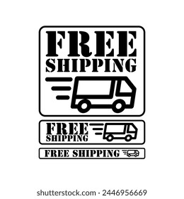 free shipping sign set vector illustration