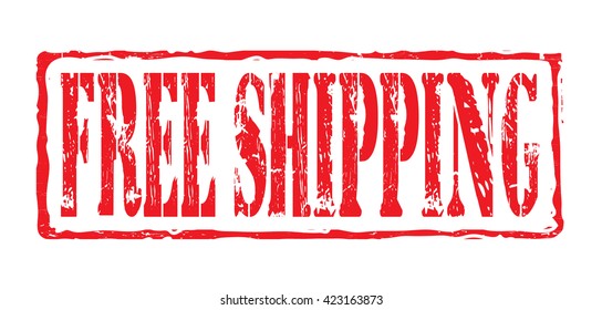 free shipping stamp on a white, vector illustration