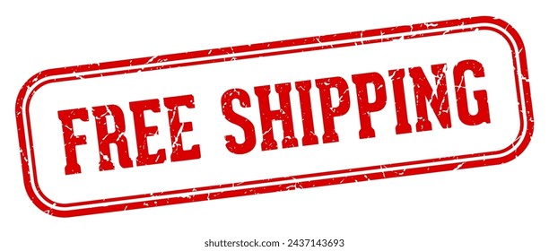 free shipping stamp. free shipping rectangular stamp isolated on white background