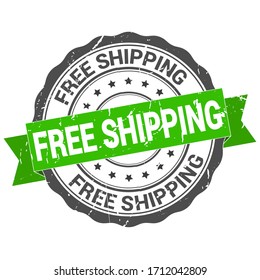 Free shipping. stamp. sticker. seal. round grunge vintage ribbon free shipping sign. Distressed
