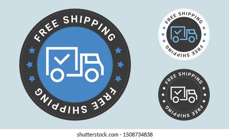 Free shipping stamp vector illustration. Vector certificate icon. Vector combination for certificate in flat style.
