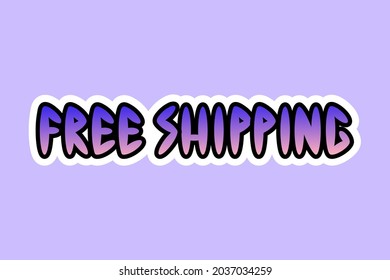 Free shipping sticker vector illustration. Online shopping logistics icon. Black friday shop element.
